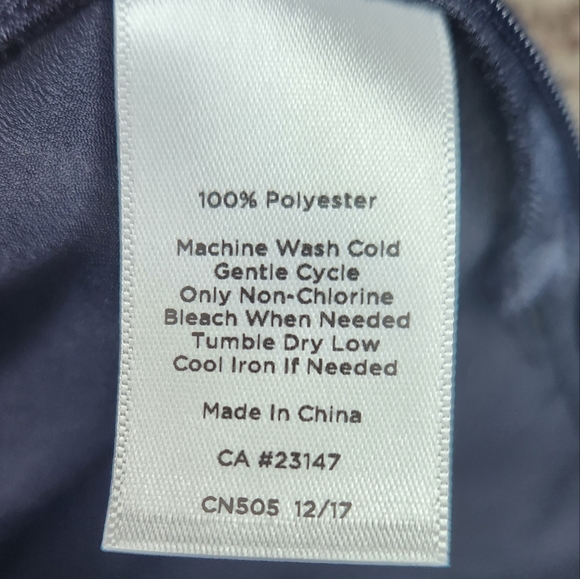 Women's Talbots Zip-Up Navy Criss Cross Back Blouse - Picture 6 of 6